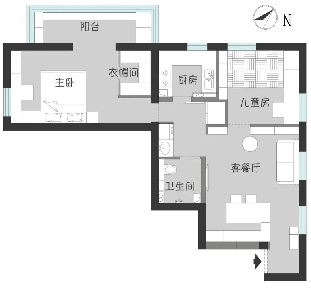舊房改造教科書丨“角落潮設計”，書房、餐吧全部安排