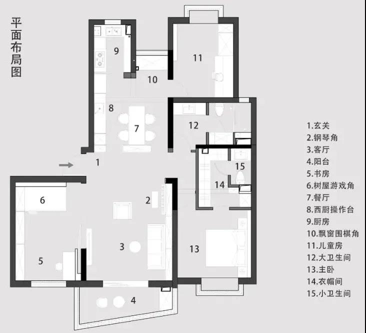 她家兒童房上床下桌+黑板墻，書房更有“小木屋”~