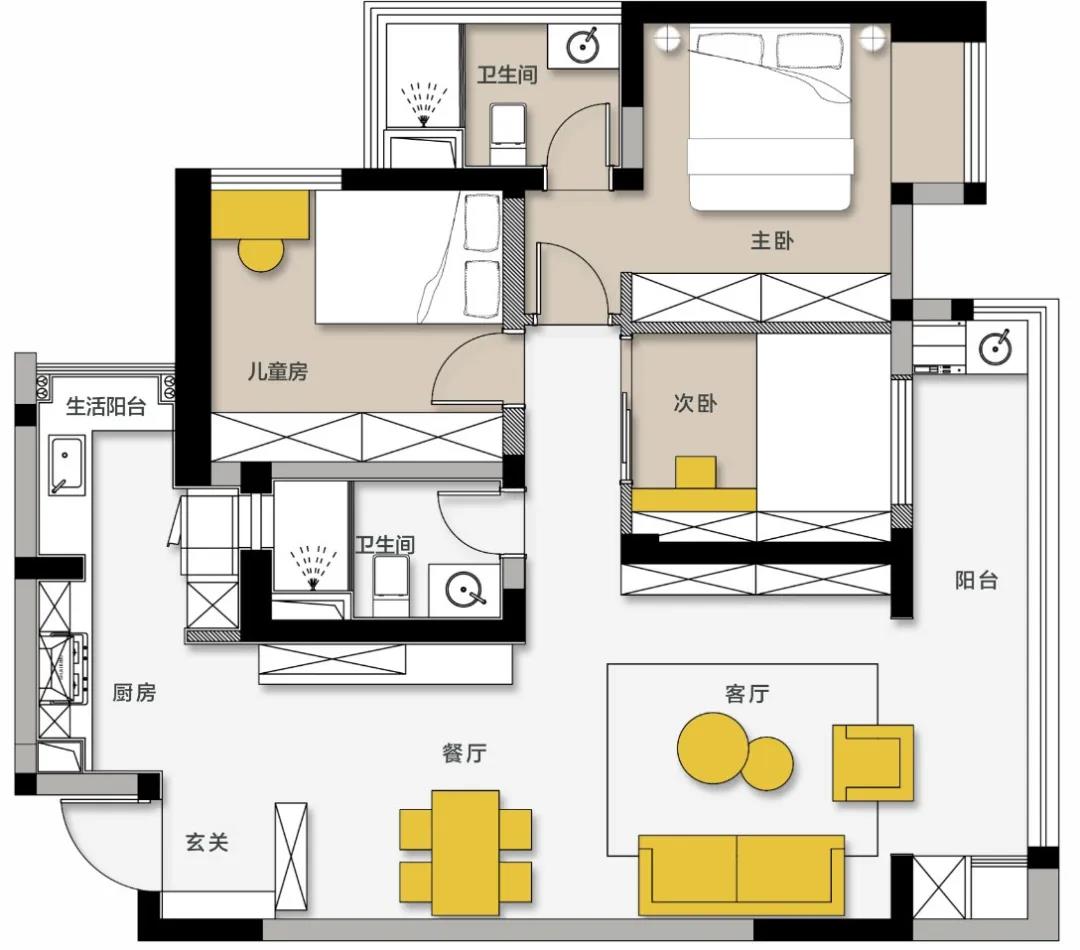105㎡學區(qū)房改造全程高能，憑空多出10㎡