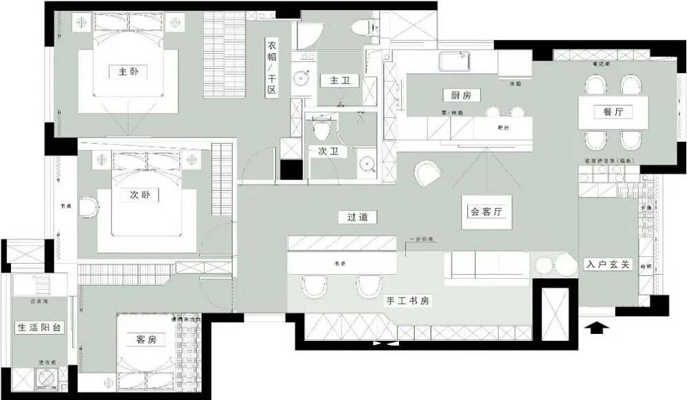 深圳125㎡，榻榻米地臺(tái)搭建「客廳沙發(fā)區(qū)」，實(shí)用度max!
