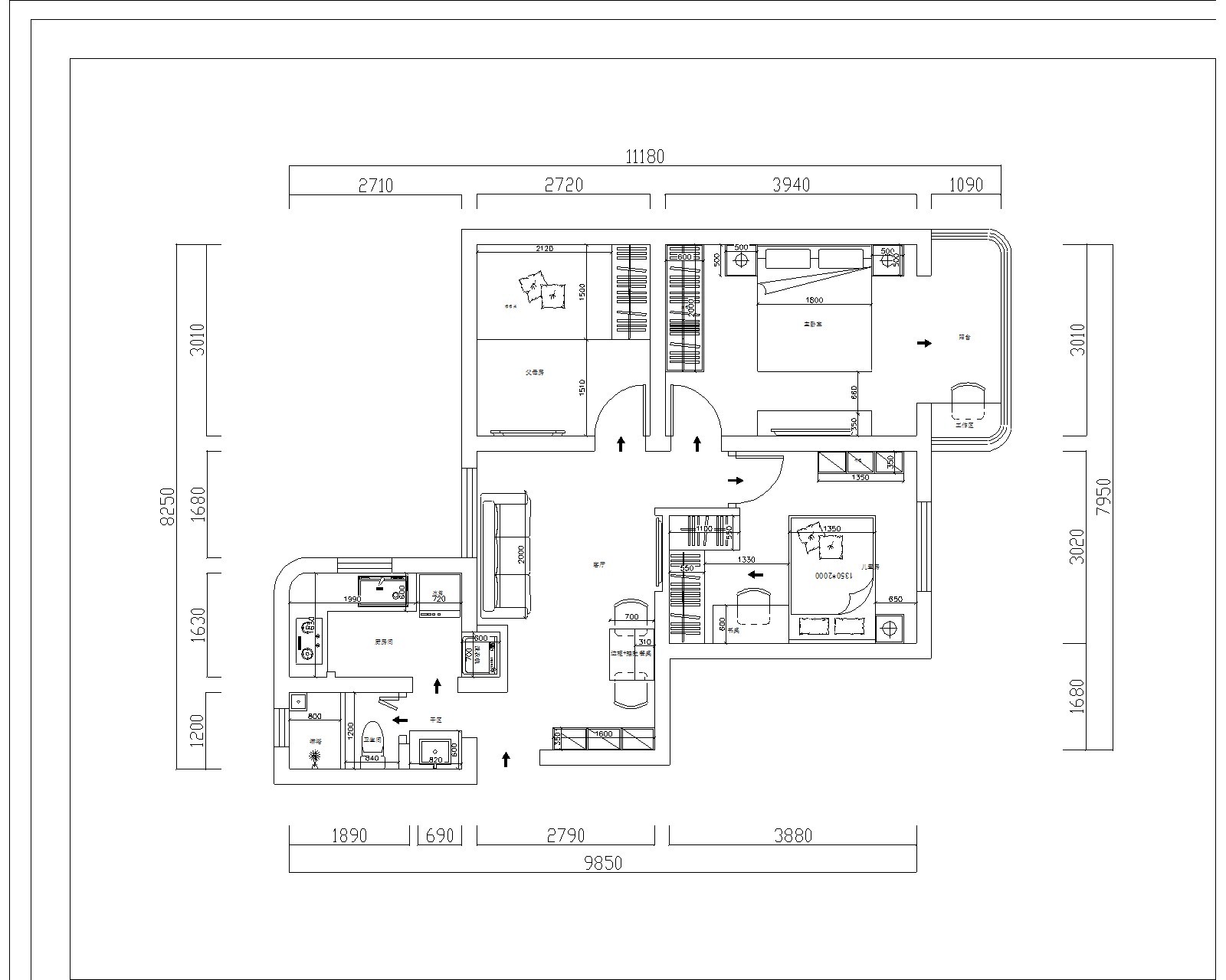 設計師教您簡化動線，70㎡兩居讓三口之家活動更便捷
