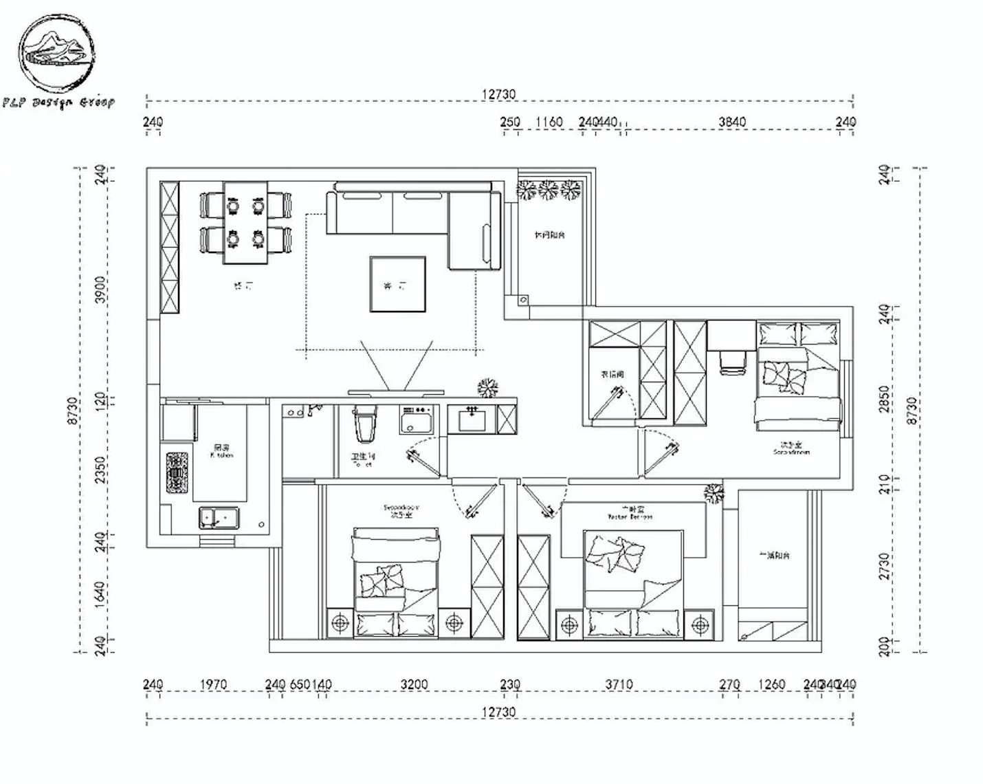 島臺廚房+衣帽間，這個143㎡現代工業風三居室可不簡單