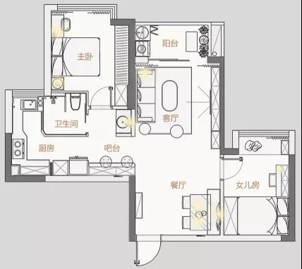 全屋收納+卡座+吧臺，我家72㎡小兩居又美又颯